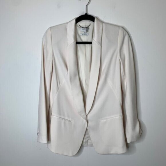 Aritzia Babaton Blazer Structured Jacket Single Button Shoulder pads Ivory 0 - Picture 11 of 16